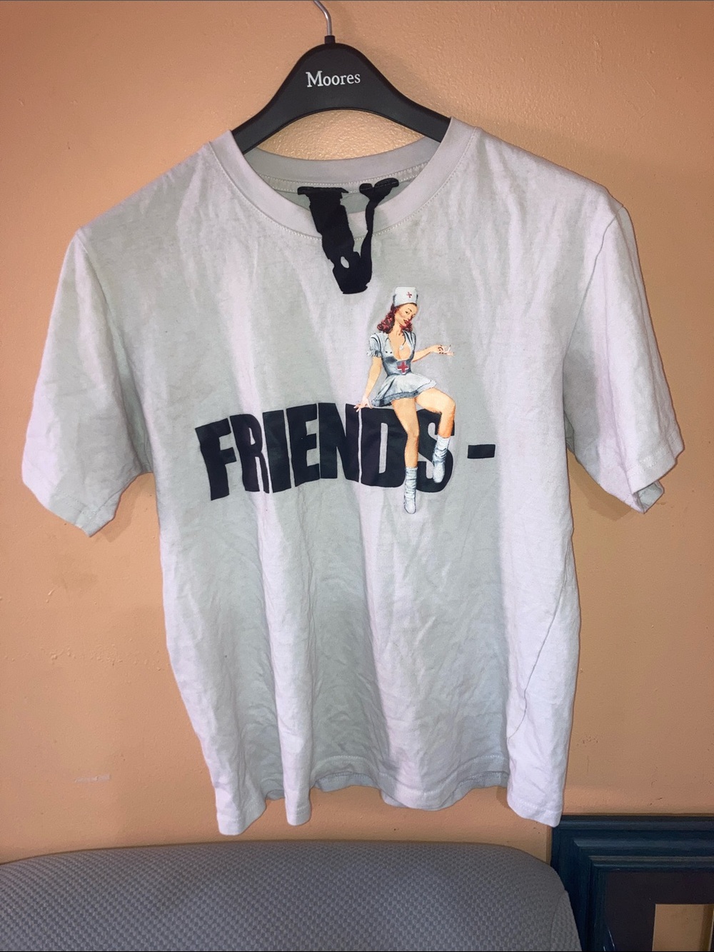 RARE* Vlone FRIENDS- Nurse Pin up Girl Tee